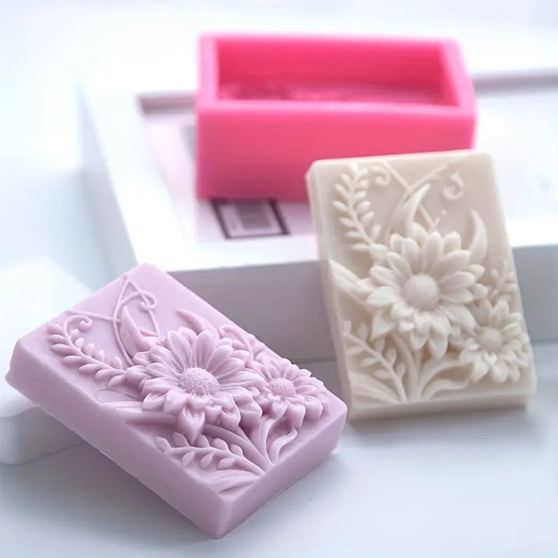 3D 꽃 사각형 비누 실리콘 금형 직사각형 수제 향기로 - Soap Making Chemical 리뷰 및 가격